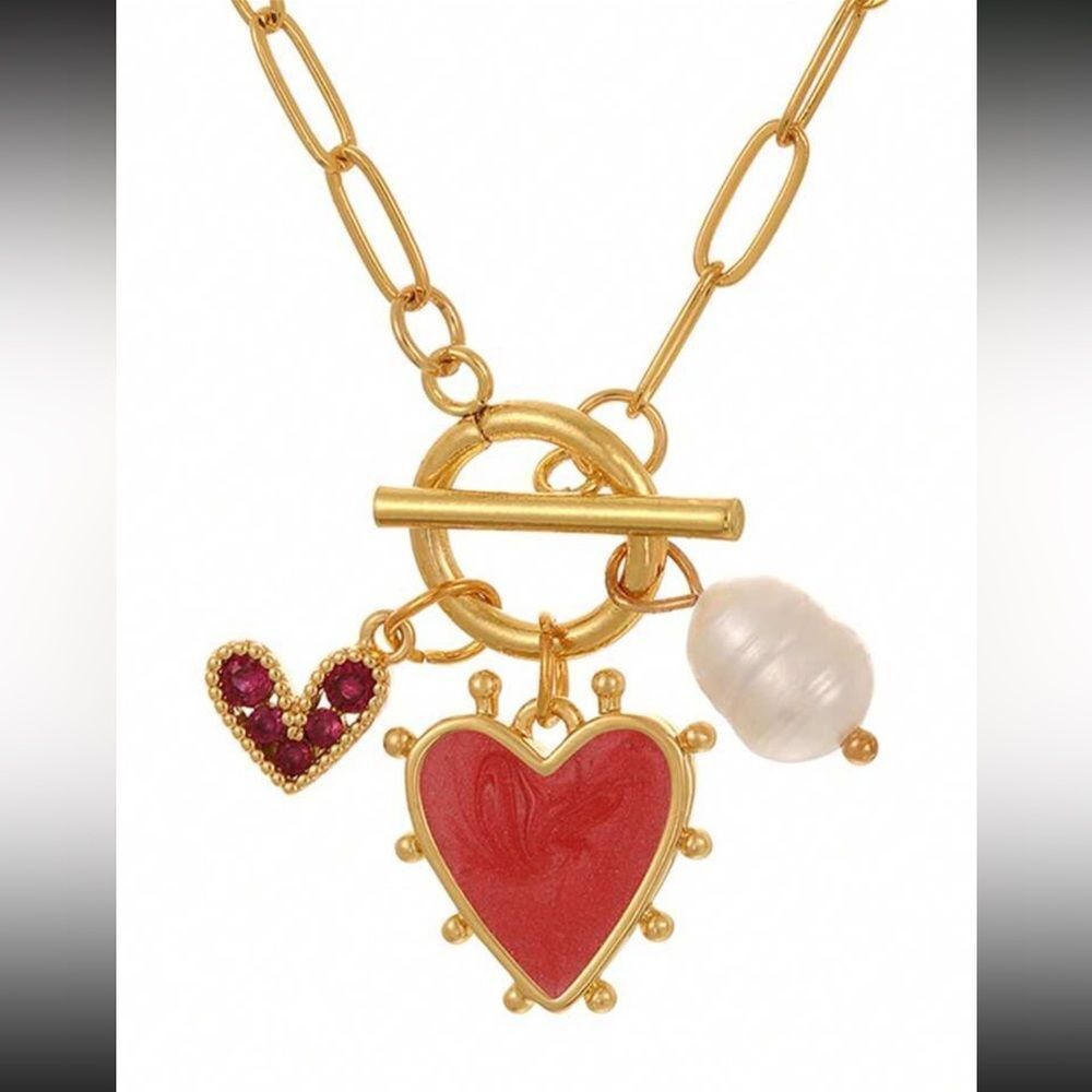 Red Heart Pendant Necklace N956
